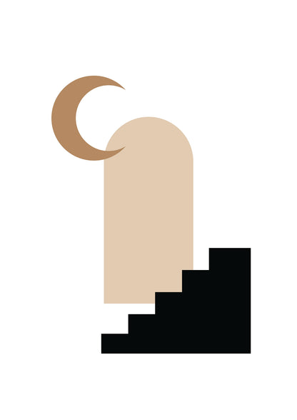 Schody Ku Księżycowi Minimalistyczny Plakat