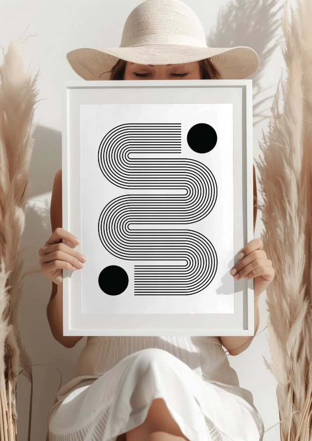Geometryczna Fala z Okręgami Plakat