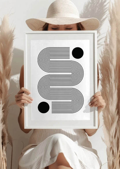 Geometryczna Fala z Okręgami Plakat