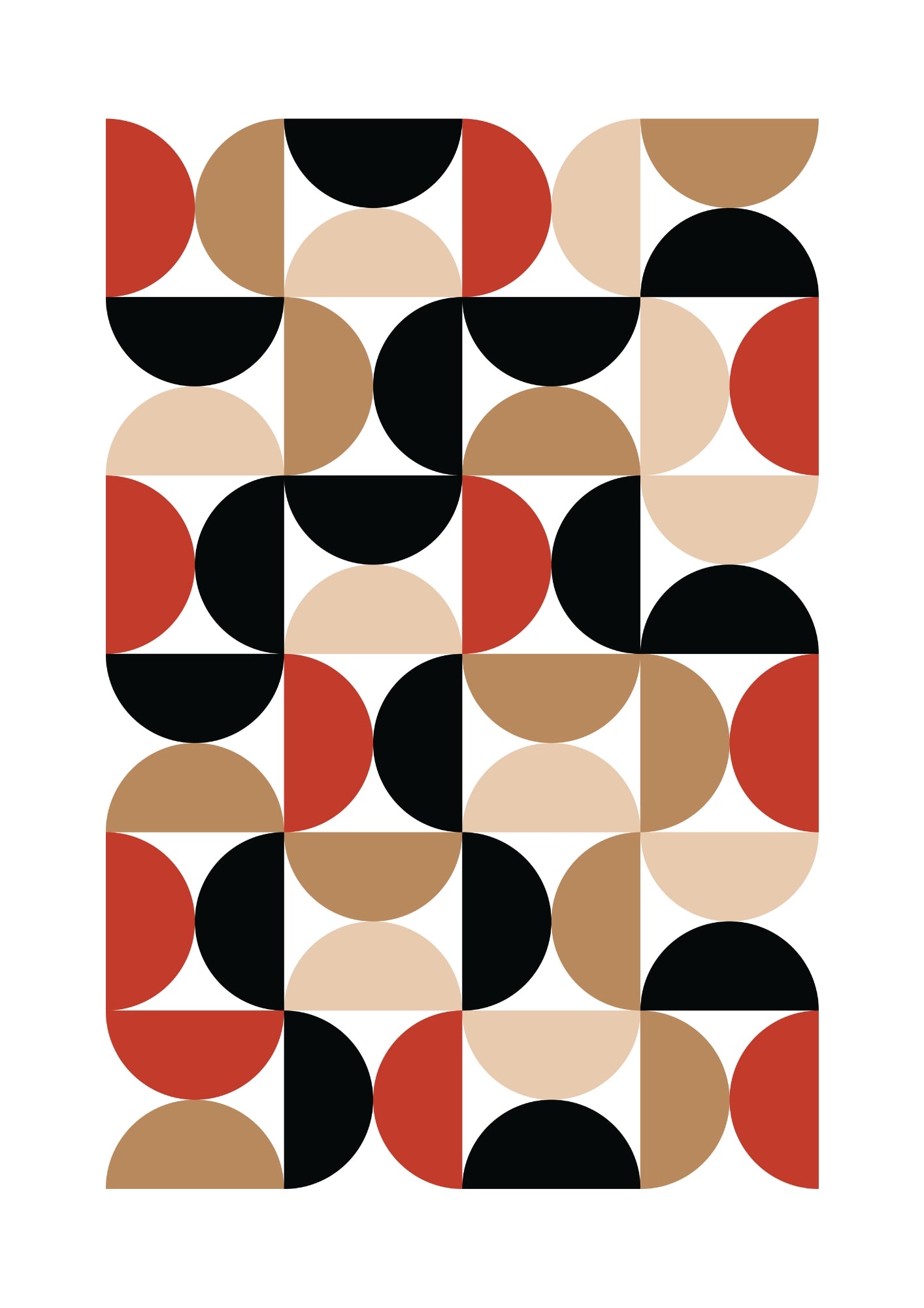 Kolorowy Geometryczny Wzór Retro Plakat