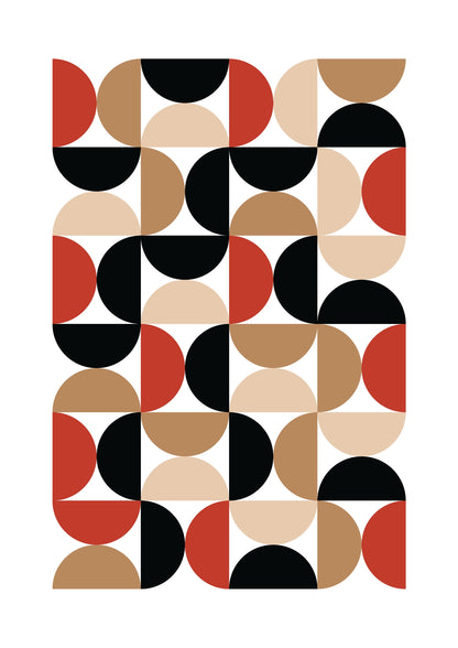 Kolorowy Geometryczny Wzór Retro Plakat