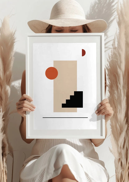 Geometria Schodów i Kształtów Abstrakcyjny Plakat