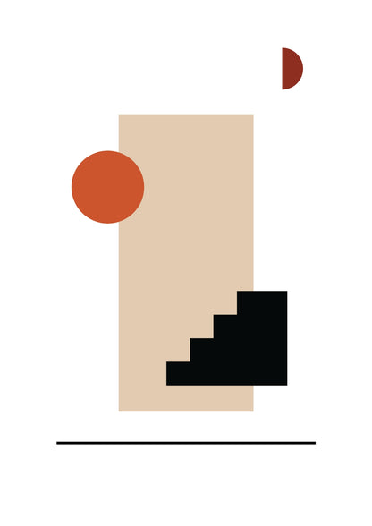 Geometria Schodów i Kształtów Abstrakcyjny Plakat