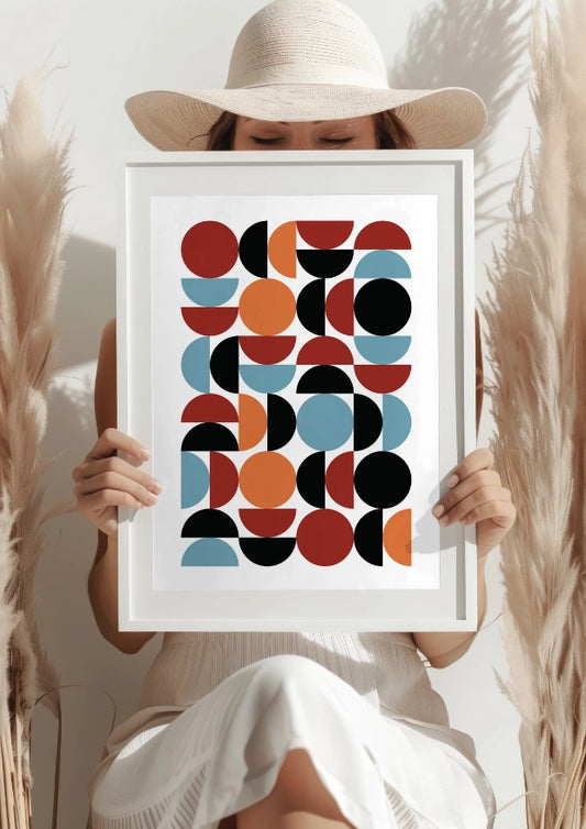 Kolorowa Geometryczna Abstrakcja Plakat