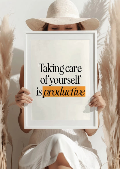 Motywacyjny Cytat "Taking Care of Yourself is Productive" Plakat