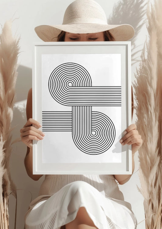 Geometryczne Linie Abstrakcja Minimalistyczny Plakat