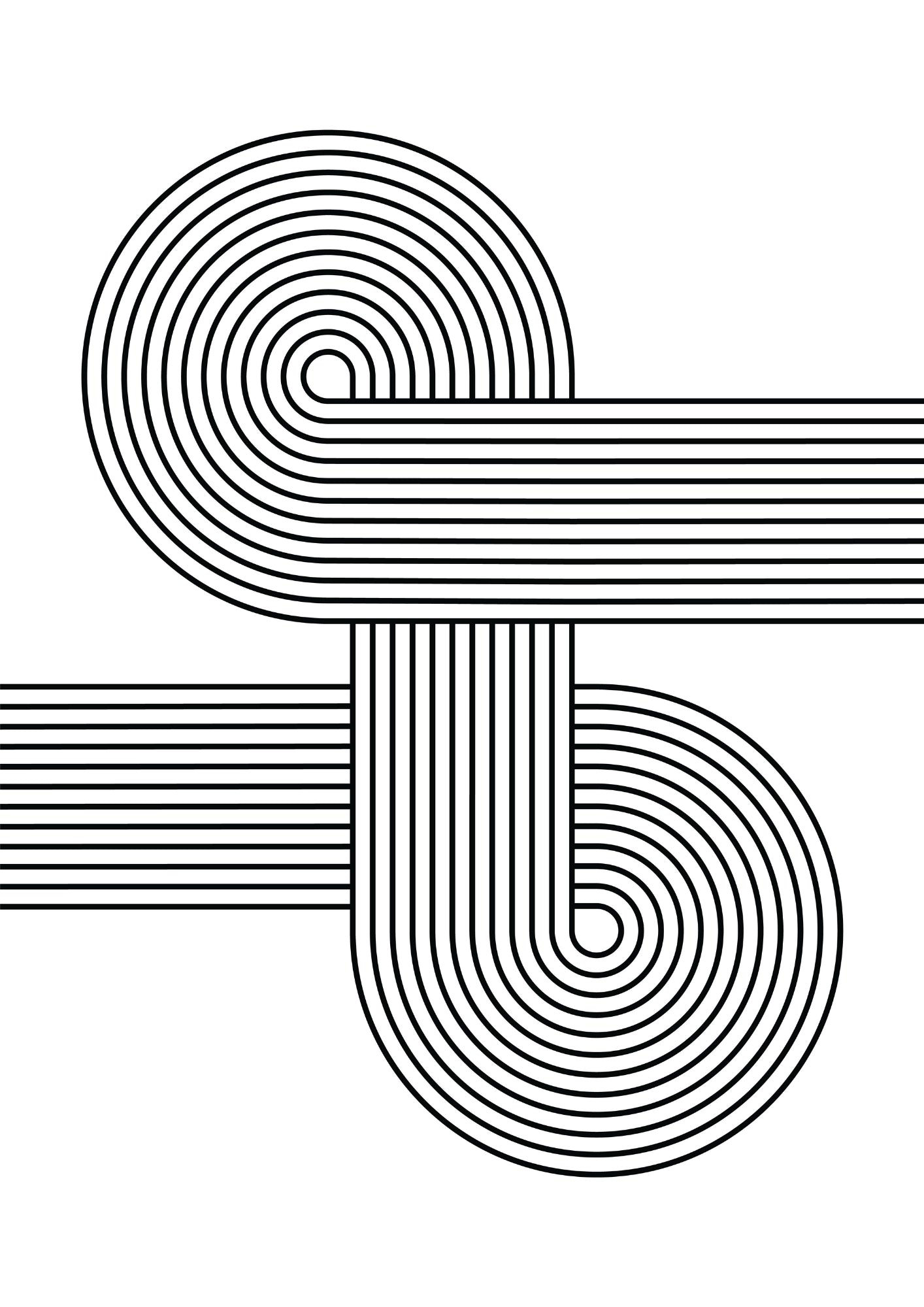 Geometryczne Linie Abstrakcja Minimalistyczny Plakat