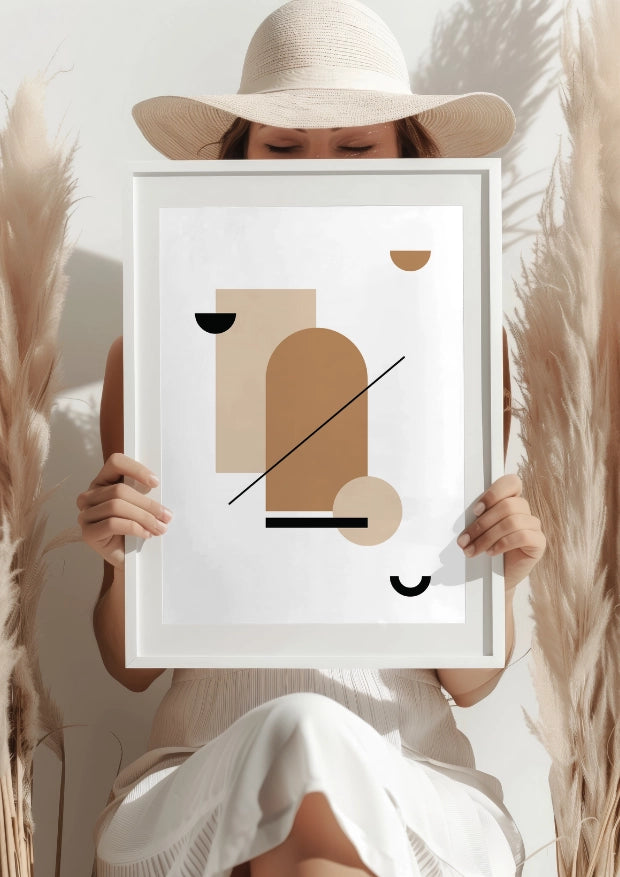 Geometryczne Formy w Ciepłych Odcieniach Plakat