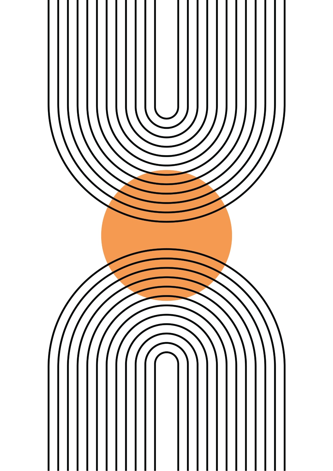 Geometryczna Symetria z Pomarańczowym Akcentem Plakat