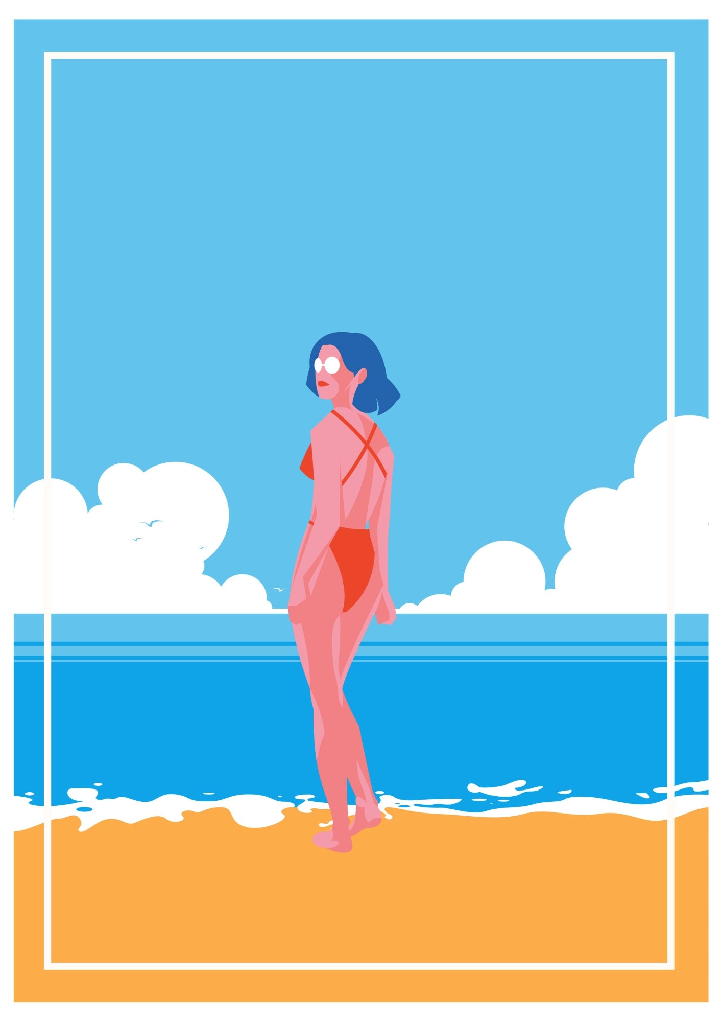 Letnia Refleksja na Plaży Plakat