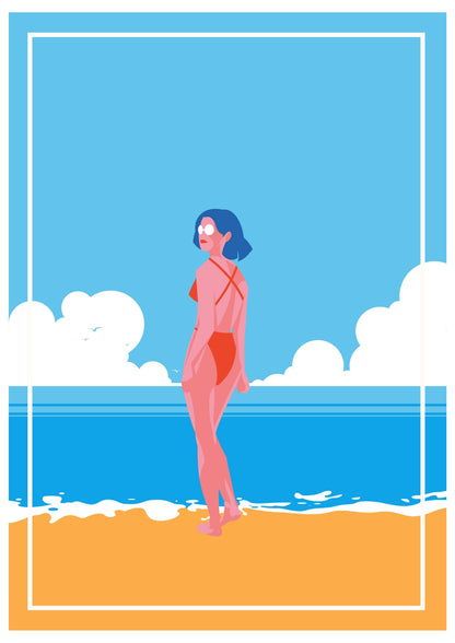 Letnia Refleksja na Plaży Plakat