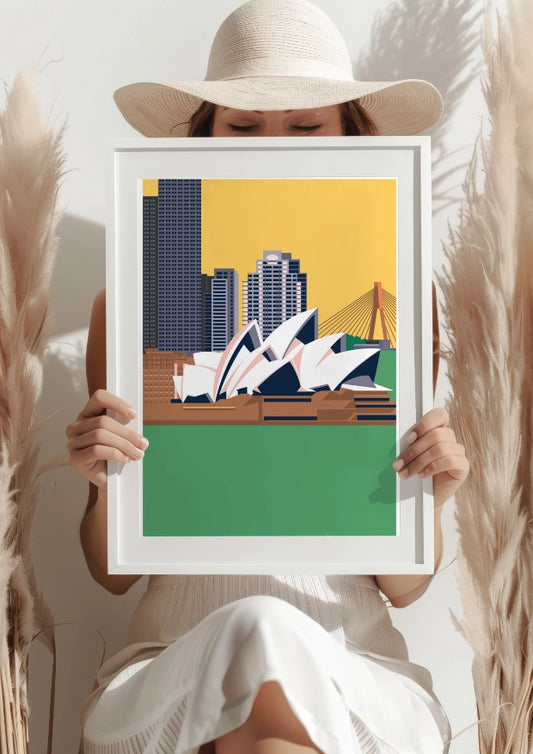 Ikoniczna Architektura Sydney na Tle Miasta Plakat