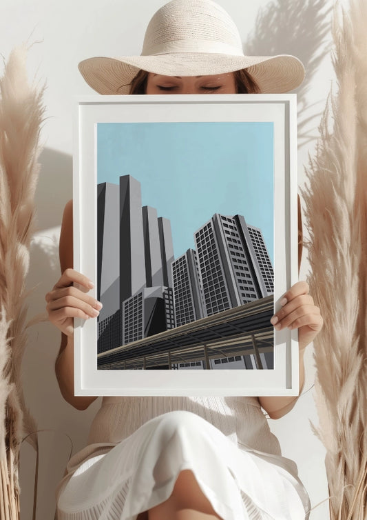 Panorama Nowoczesnych Drapaczy Chmur Plakat