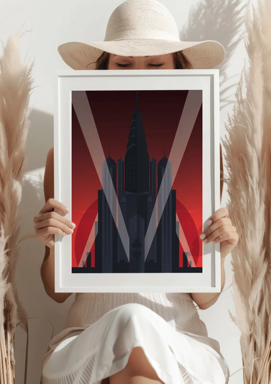 Miasto Świateł Art Deco - Wieżowce w Ciemności - Plakat