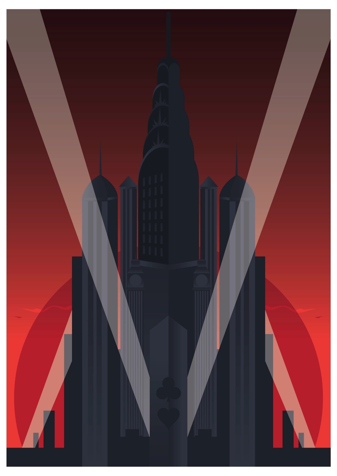 Miasto Świateł Art Deco - Wieżowce w Ciemności - Plakat