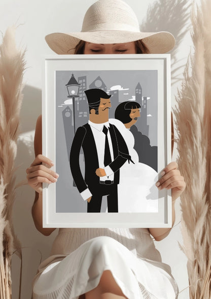 Elegancka Para w Miejskim Stylu - Plakat