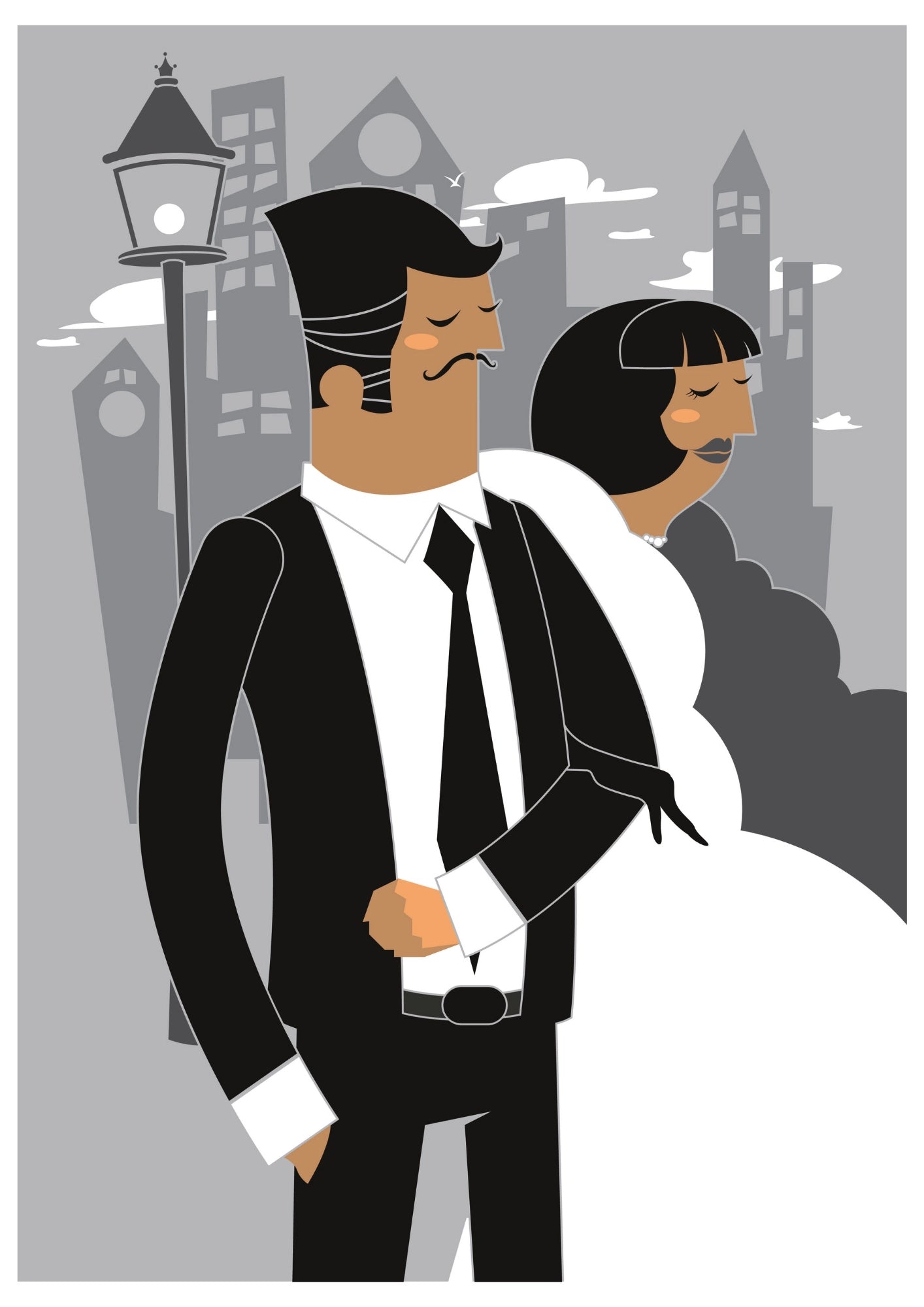 Elegancka Para w Miejskim Stylu - Plakat