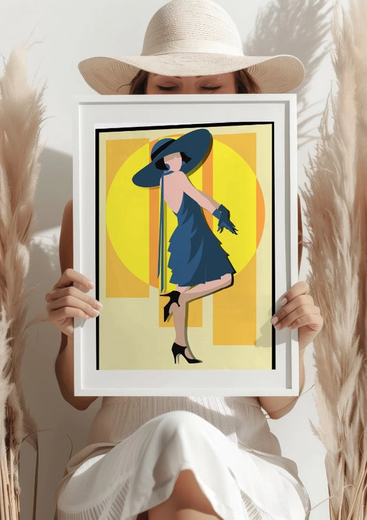 Stylowa Kobieta w Kapeluszu – Plakat