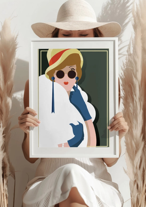 Elegancka Dama w Okularach – Plakat