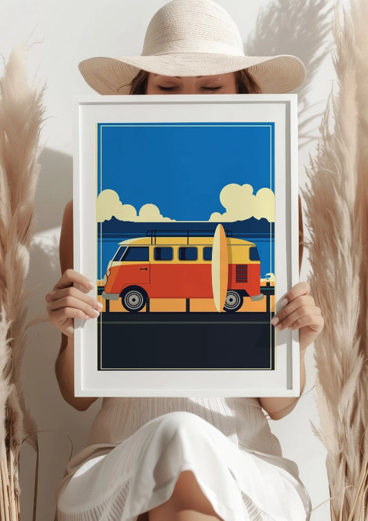 Surferski Bus nad Oceanem – Plakat