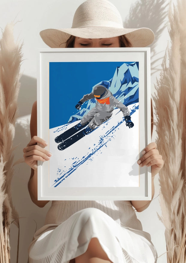 Narciarz w Akcji na Stoku – Plakat
