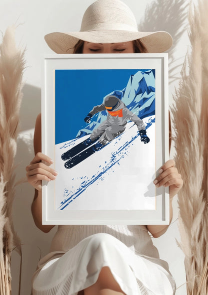 Narciarz w Akcji na Stoku – Plakat