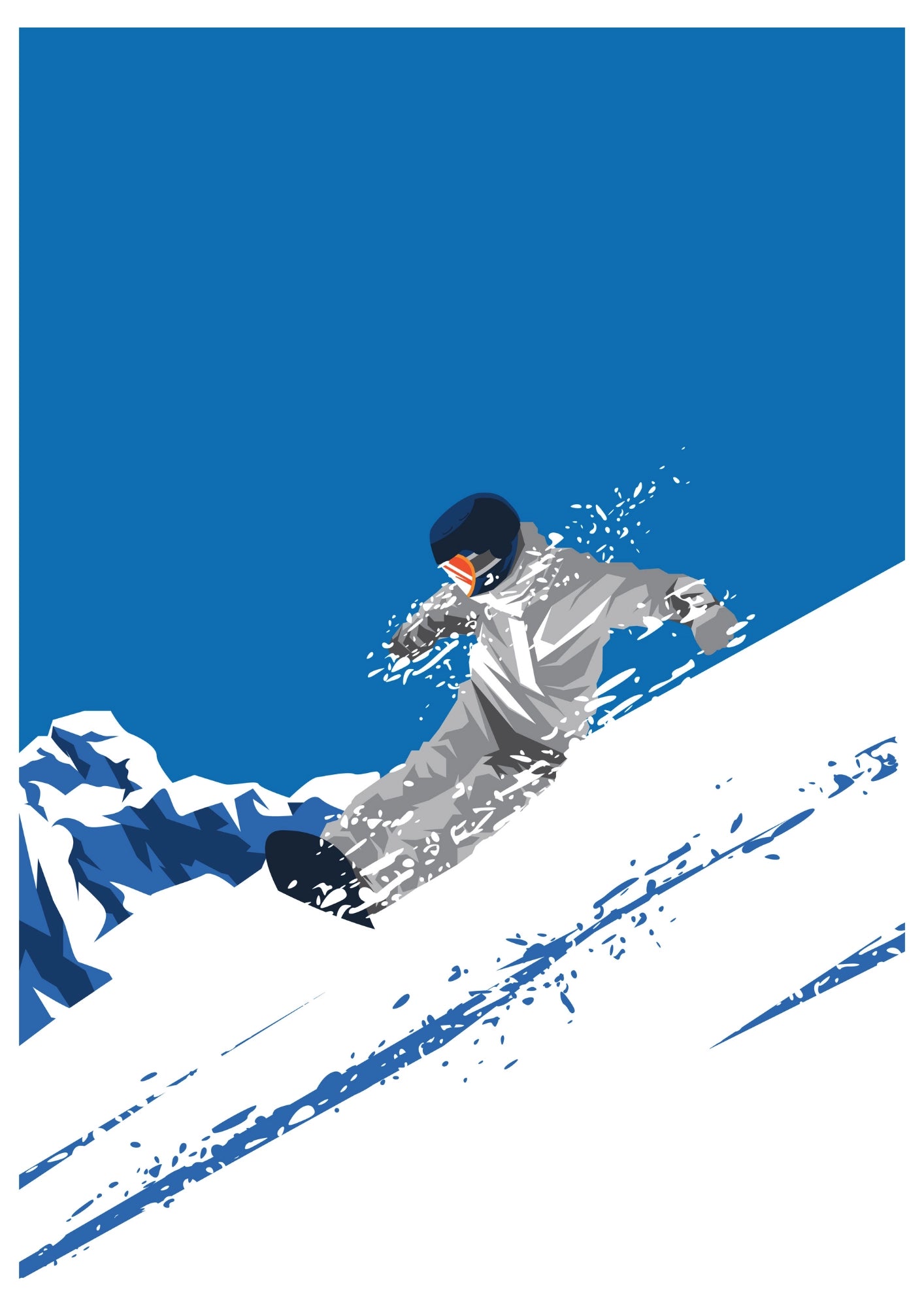 Dynamiczny zjazd na snowboardzie – Plakat