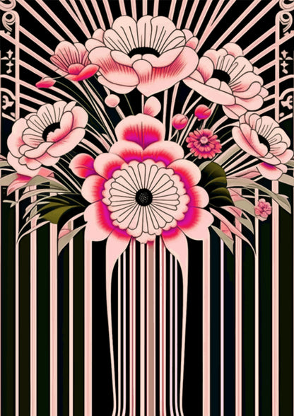 Stylowe Kwiaty w Art Deco – Plakat