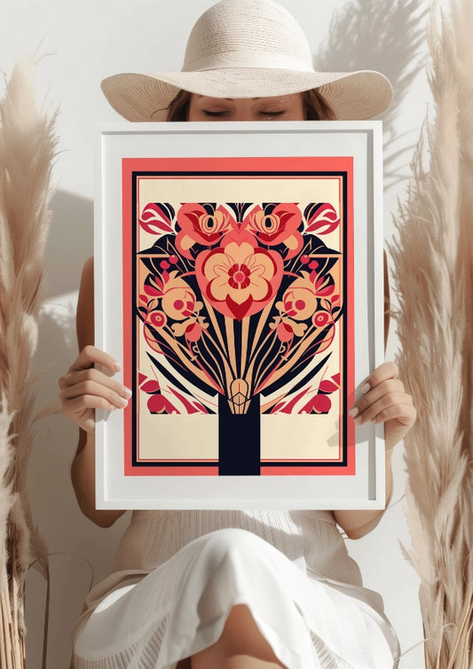 Kwiatowa Symfonia w Odcieniach Różu – Plakat