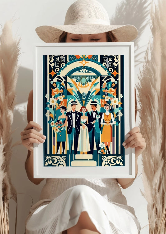 Eleganckie Art Deco Wesele – Plakat