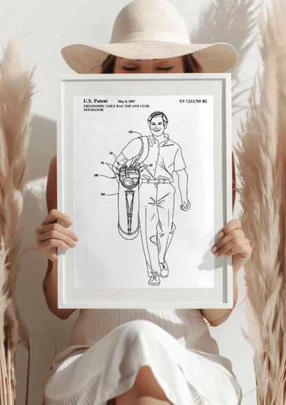 Ergonomiczna Torba Golfowa z Separatorem Kijów Plakat