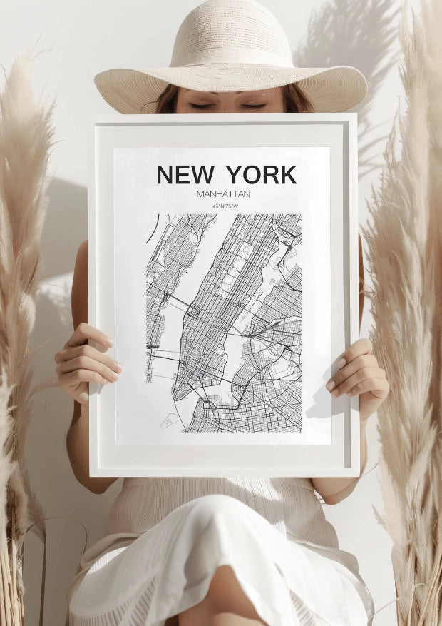 Nowojorska Mapa Manhattan Plakat