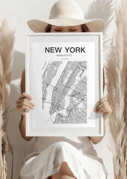 Nowojorska Mapa Manhattan Plakat