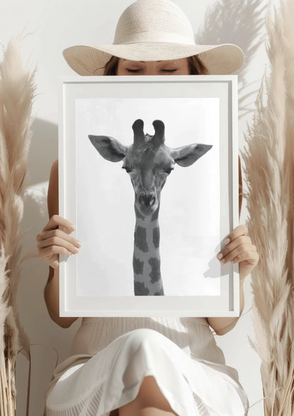 Czarno-Biała Żyrafa Art Plakat