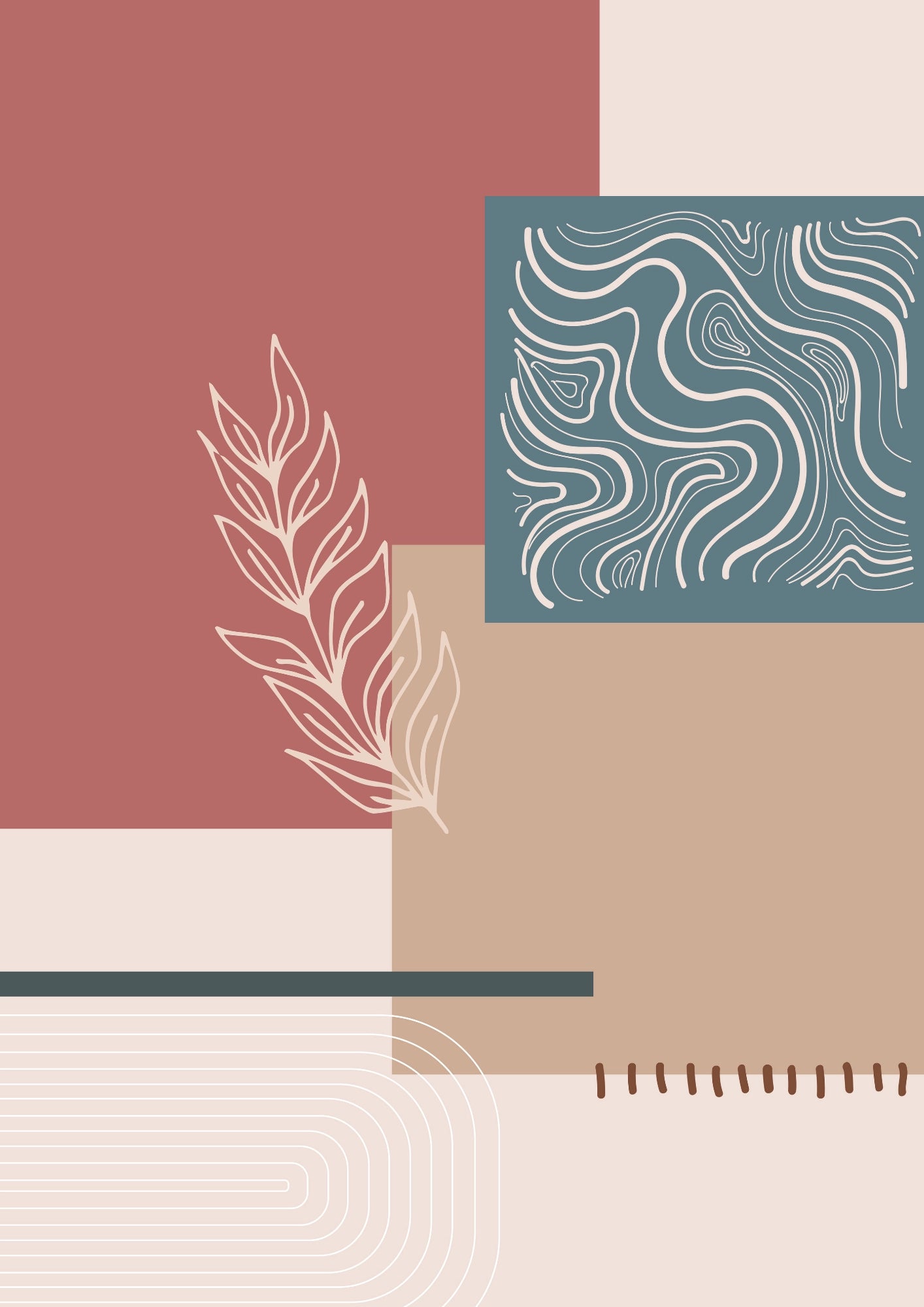 Abstrakcyjna Natura Boho Plakat