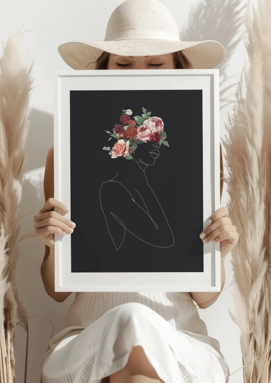 Kwiatowa Elegancja Minimalistyczny Plakat