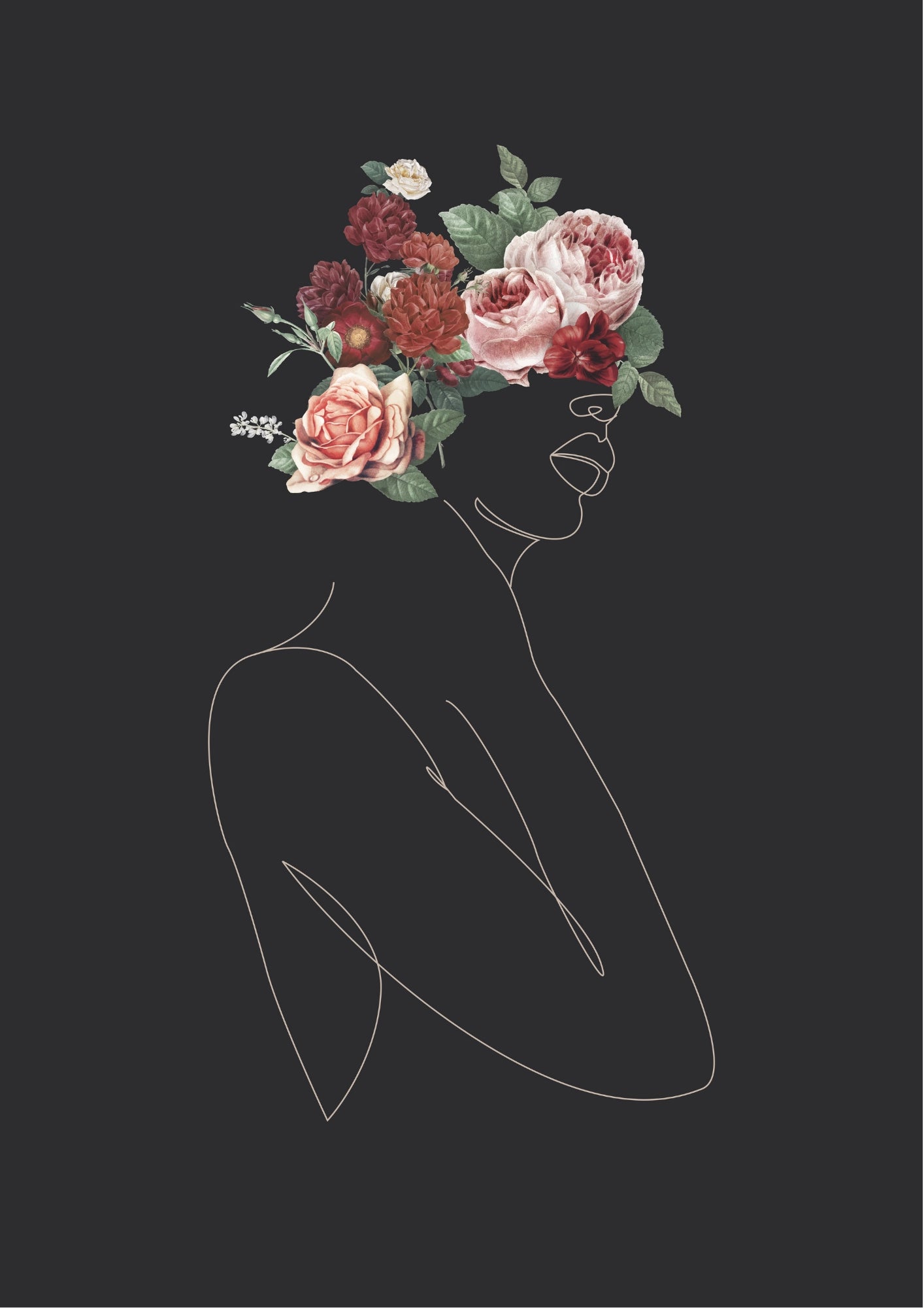 Kwiatowa Elegancja Minimalistyczny Plakat