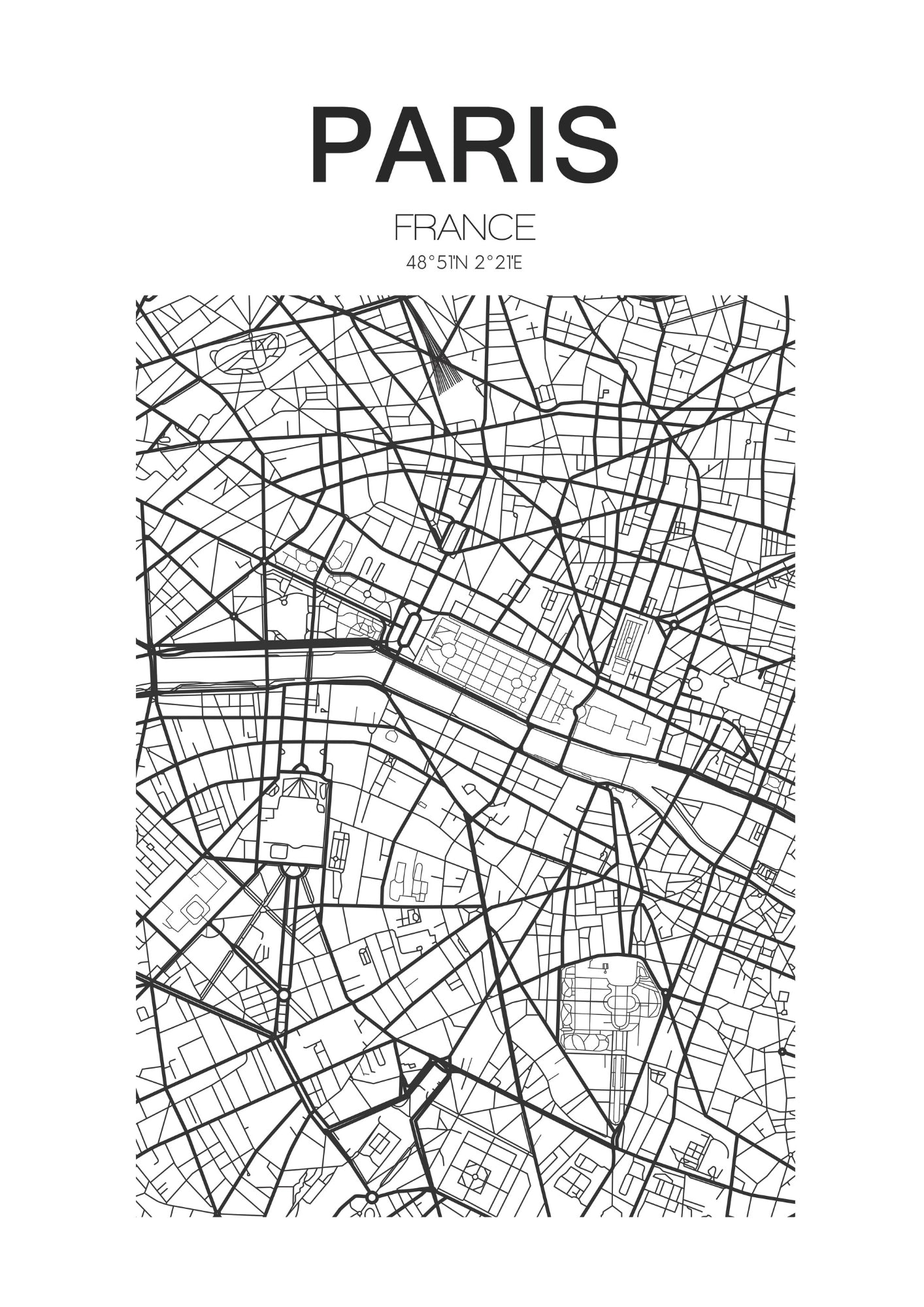 Mapa Urokliwego Paryża Plakat