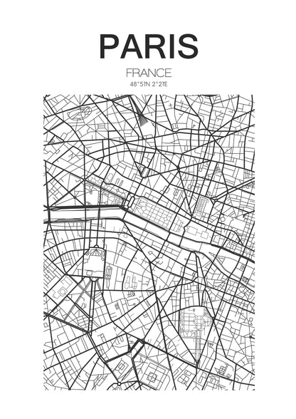 Mapa Urokliwego Paryża Plakat