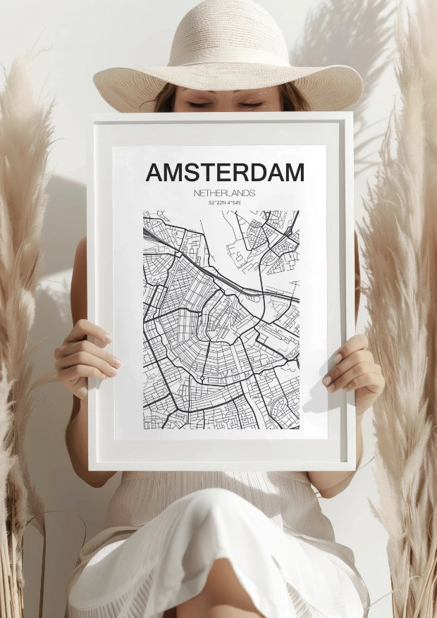 Mapa Ulic Amsterdamu Plakat