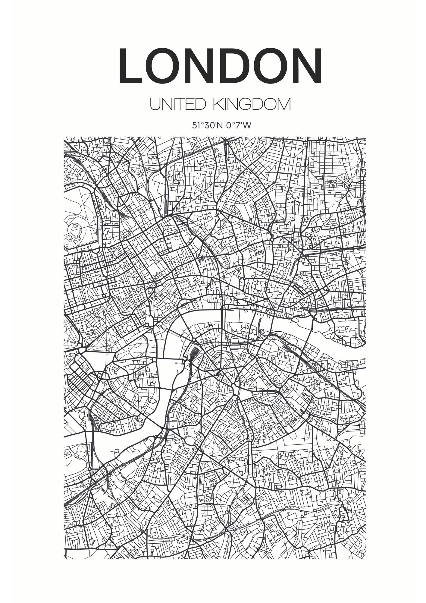 Mapa Ulic Londynu Plakat