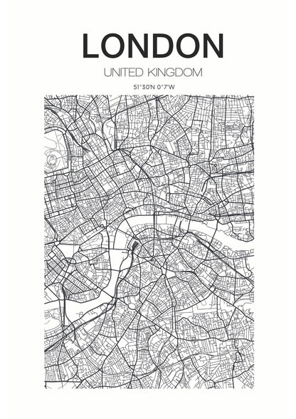 Mapa Ulic Londynu Plakat