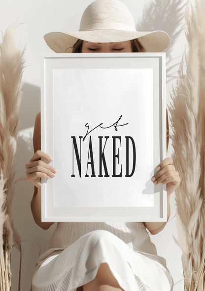 Minimalistyczna Inspiracja Get Naked Plakat