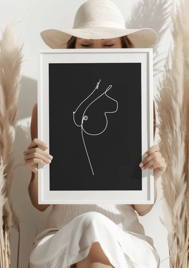 Minimalistyczna Linia Ciała Plakat