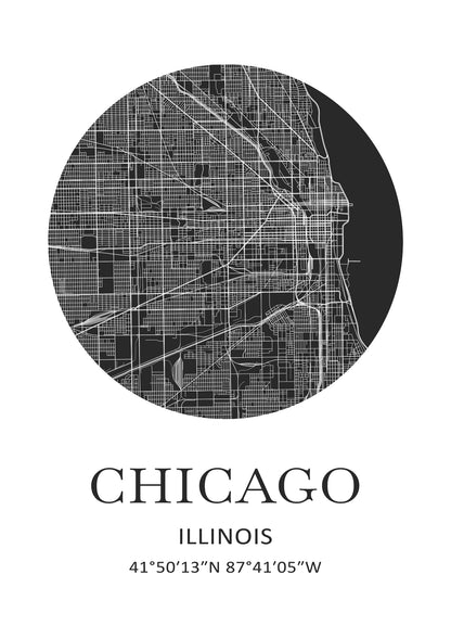 Mapa Chicagowskich Ulic Plakat