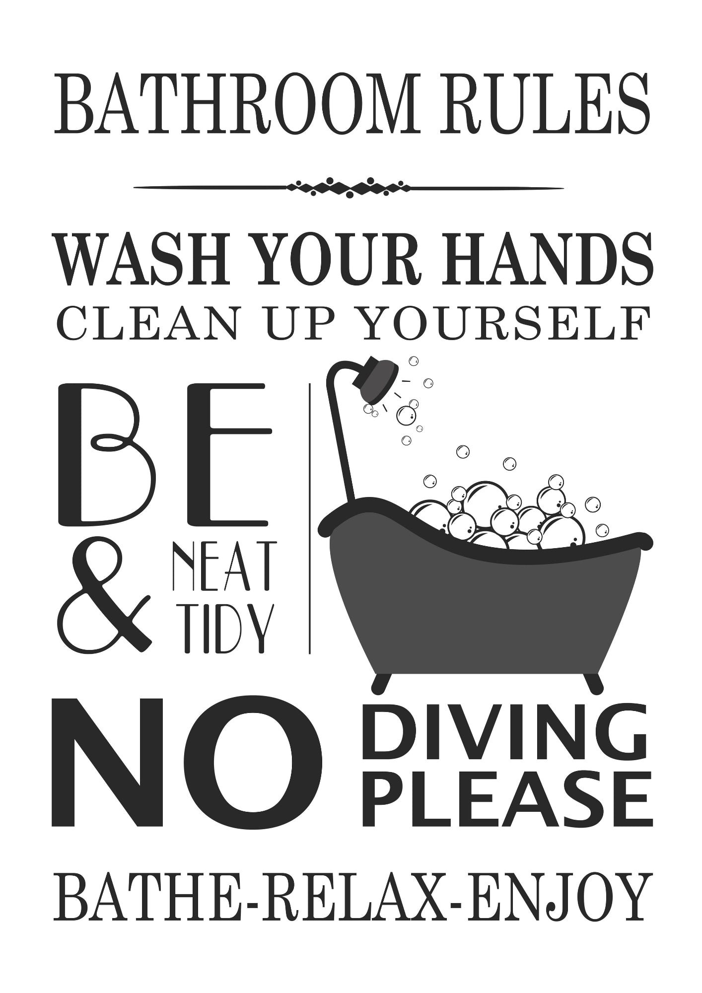 Regulamin Łazienkowy Relaks Plakat