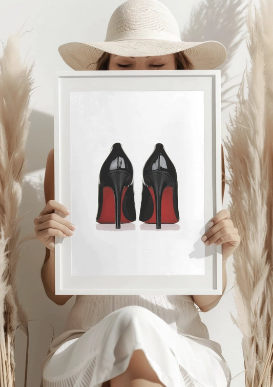 Eleganckie Szpilki w Czerni Plakat