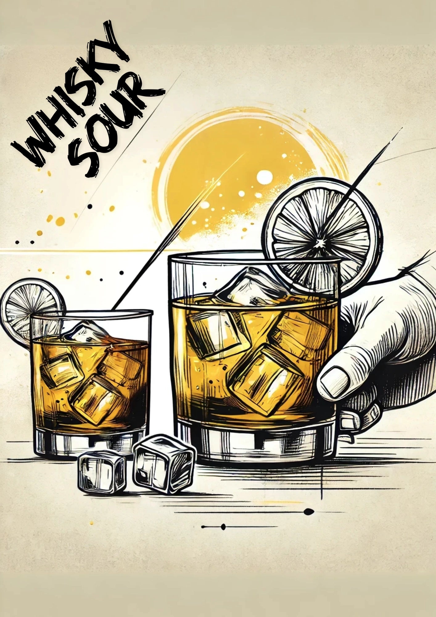 Koktajlowe Inspiracje Whisky Sour Plakat