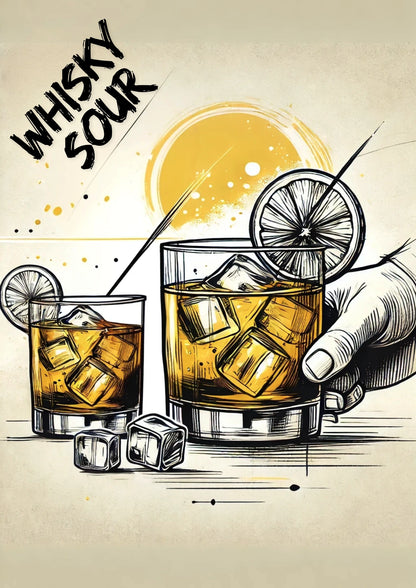 Koktajlowe Inspiracje Whisky Sour Plakat