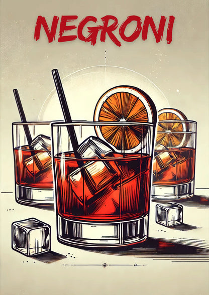 Negroni Koktajlowy Czar Klasyki Plakat